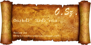 Oszkó Szénia névjegykártya